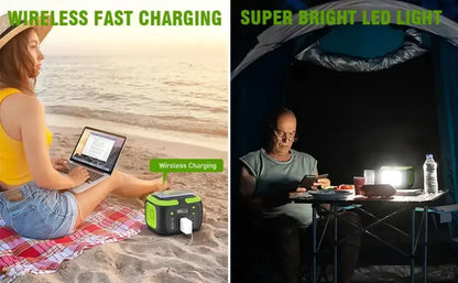 200W Portable Power Station 155Wh Solar Generator with 110V AC Outlets & Power Bank for Camping - Ninjanew