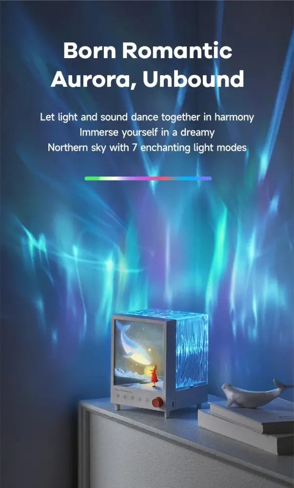 2026 Aurora Box Projector Bluetooth Speaker & White Noise Night Light