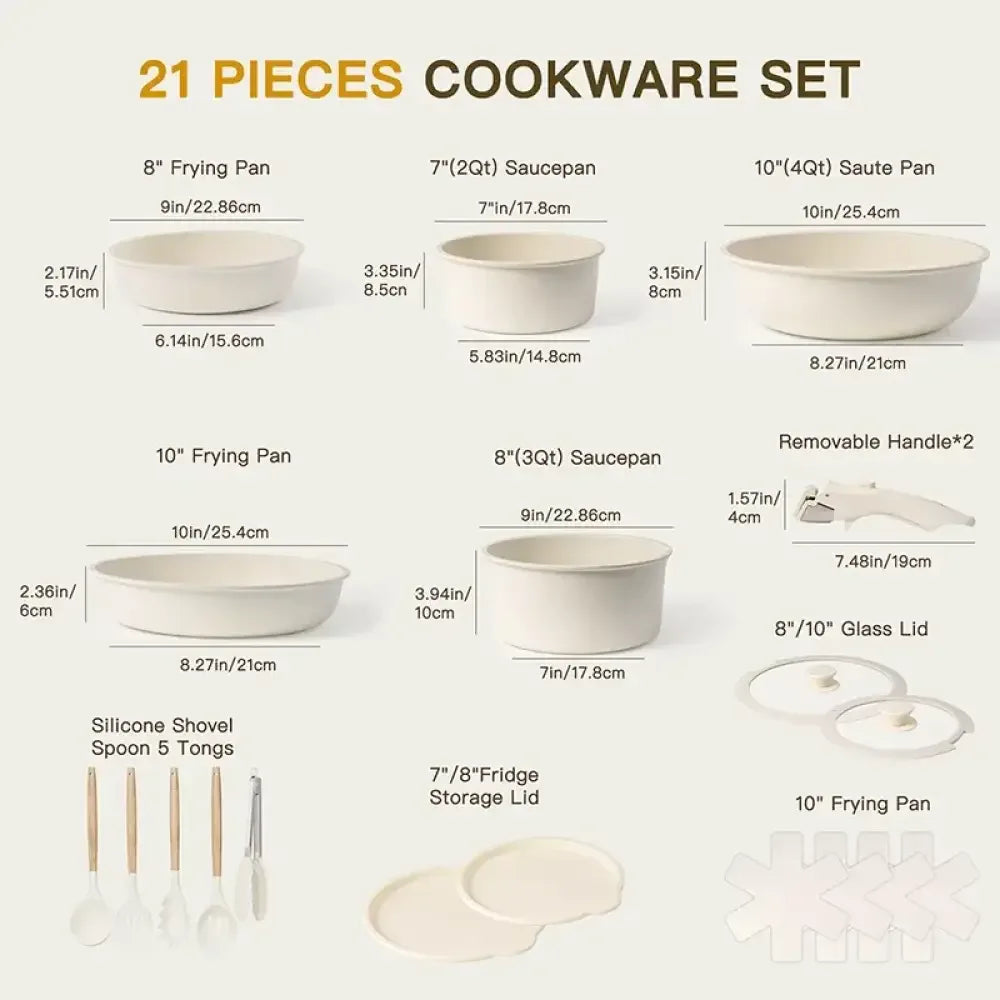 21-Piece Non-Stick Ceramic Cookware Set - Ninjanew
