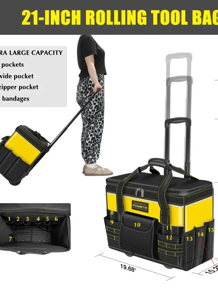 21" Rolling Tool Bag with Wheels - Ninjanew