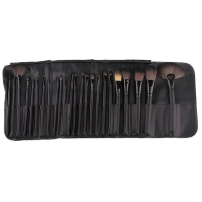 24 Piece Premium Wood Makeup Brush Set with Free Case - Ninjanew