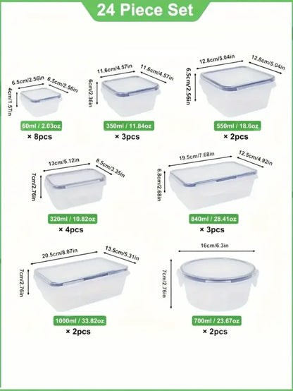 24-Piece Ultimate Food Storage Container Set | Reusable, Leakproof & Complete with Labels/Pens - Ninjanew