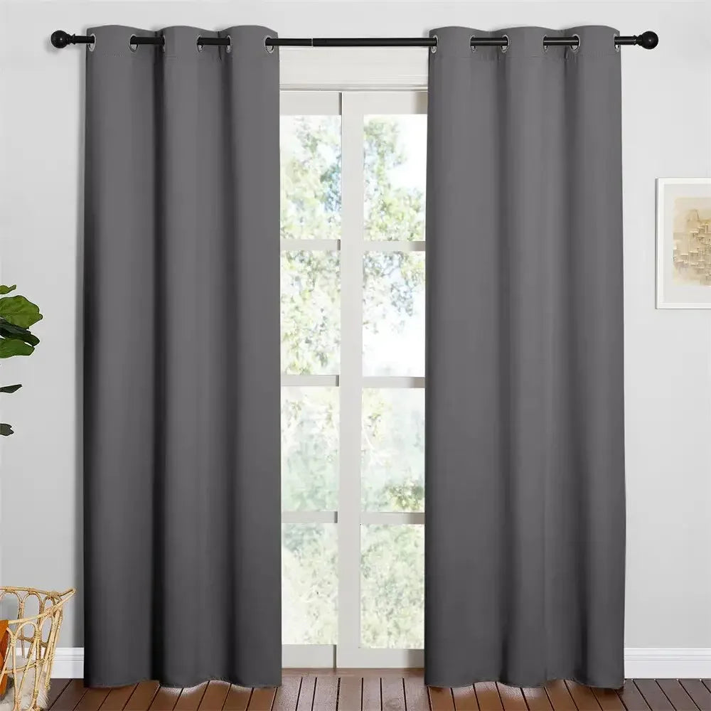 2Pcs Modern Blackout Curtains for Living Room - Ninjanew