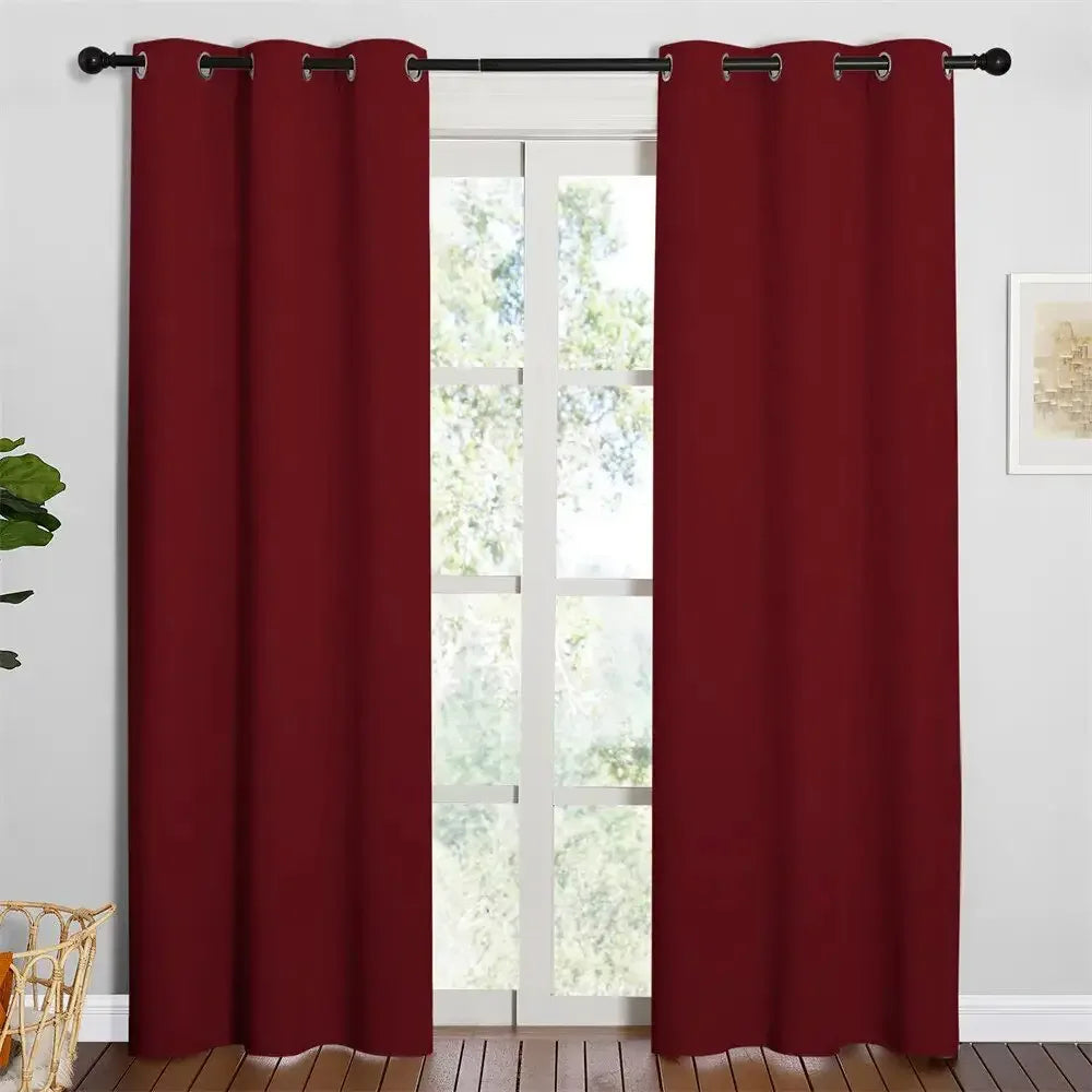 2Pcs Modern Blackout Curtains for Living Room - Ninjanew