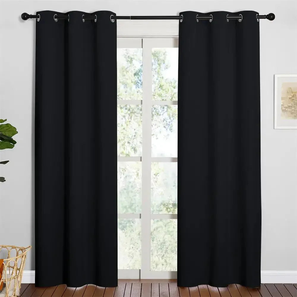 2Pcs Modern Blackout Curtains for Living Room - Ninjanew