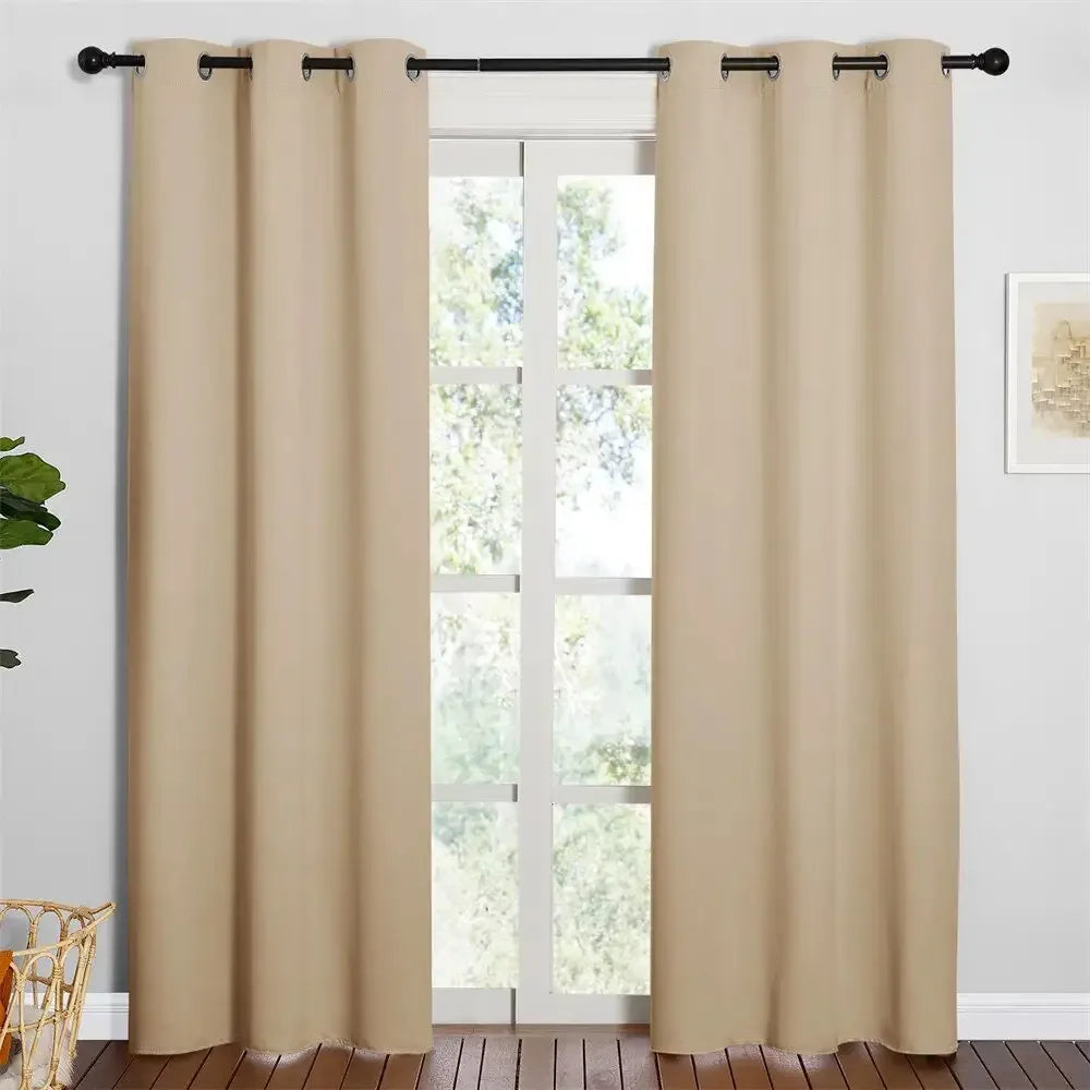2Pcs Modern Blackout Curtains for Living Room - Ninjanew