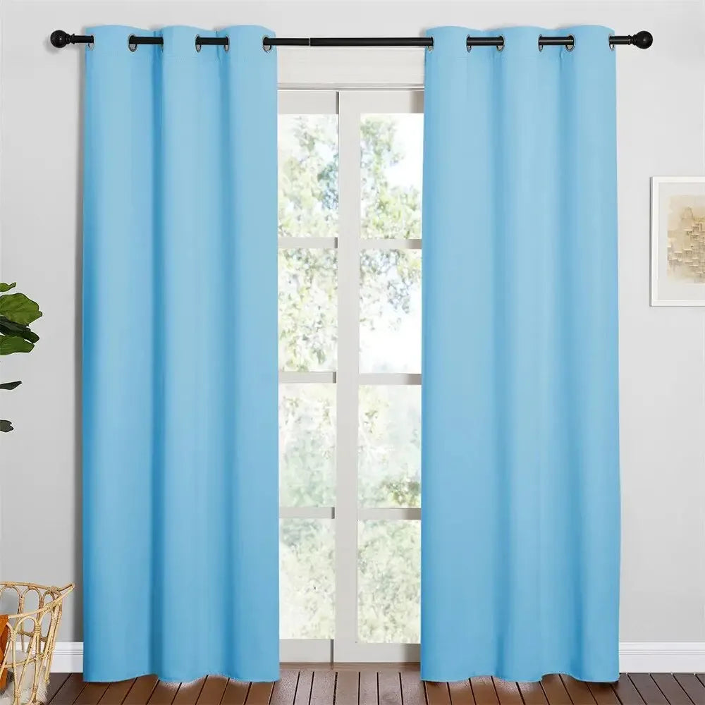 2Pcs Modern Blackout Curtains for Living Room - Ninjanew