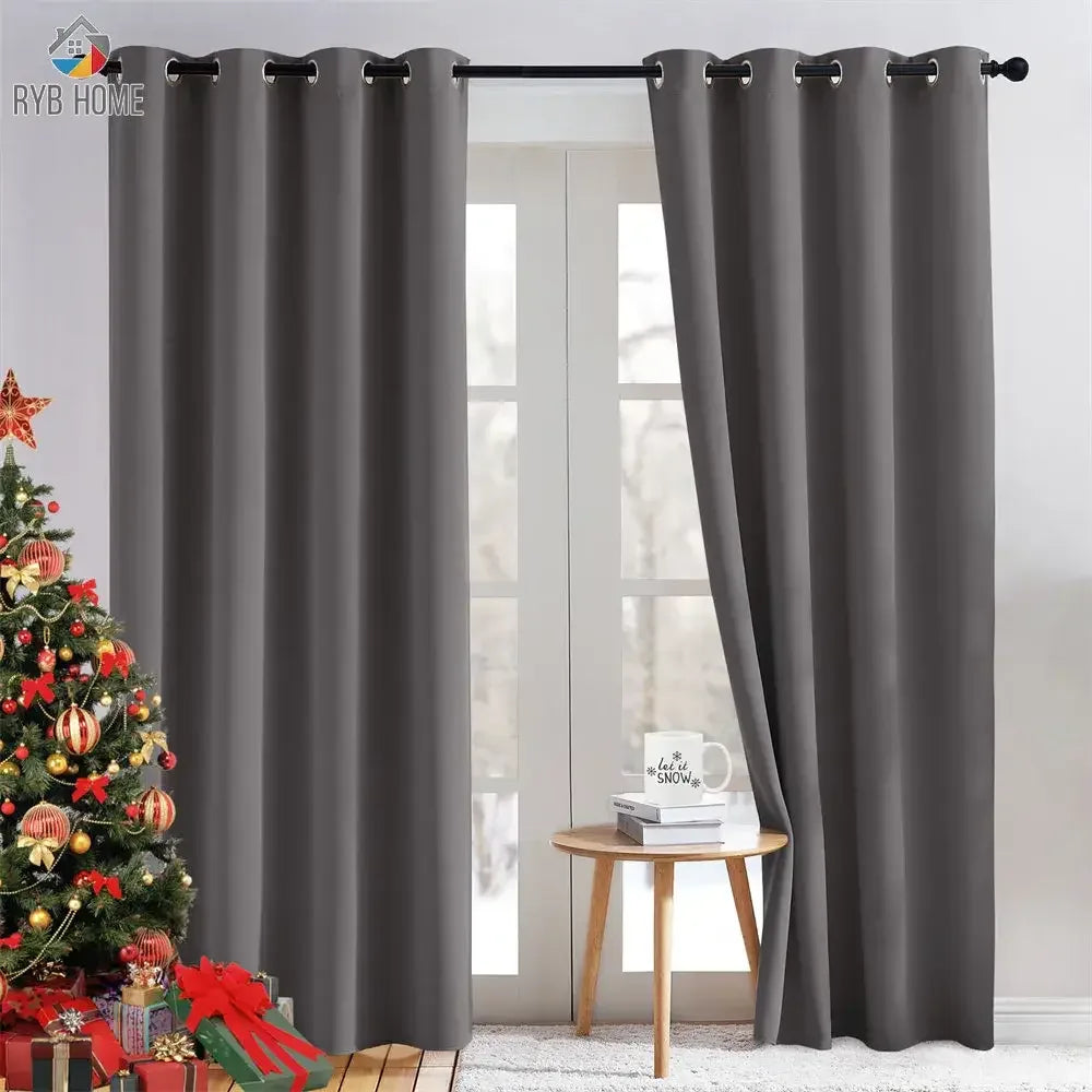 2Pcs Modern Blackout Curtains for Living Room - Ninjanew