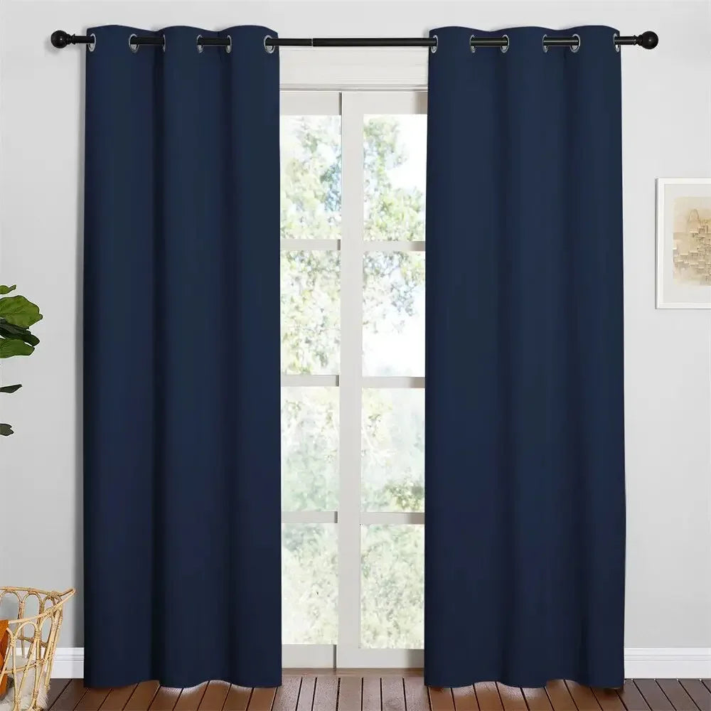 2Pcs Modern Blackout Curtains for Living Room - Ninjanew