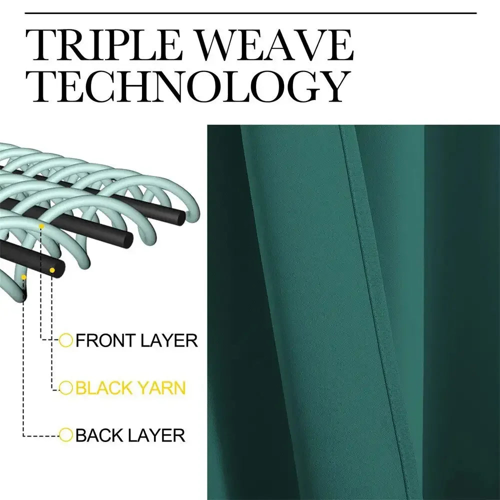 2Pcs Modern Blackout Curtains for Living Room - Ninjanew
