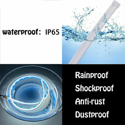 Water-resistant IP65 blue LED strip with sequential switchback turn signal and daytime running light
