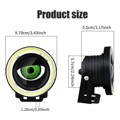 3.5-Inch Devil Eyes LED Car Headlight Lens | Dynamic RGB Halo Ring with 32/82 Modes & App Control - Ninjanew