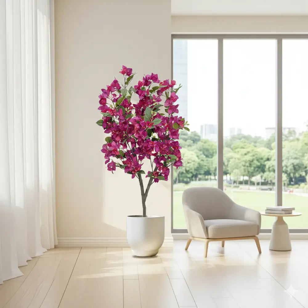 3.94FT Artificial Bougainvillea Tree | Rose Red Faux Tree for Studio, Home & Patio Decor