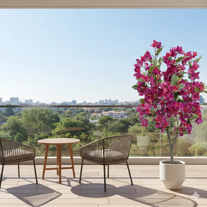 3.94FT Artificial Bougainvillea Tree | Rose Red Faux Tree for Studio, Home & Patio Decor