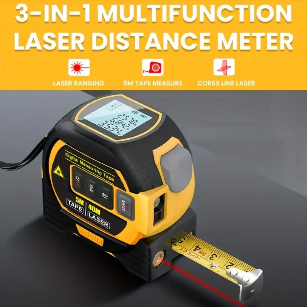 3 In 1 Digital Laser Tape High Precision Rangefinder Measuring Tool - Ninjanew
