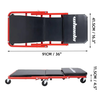 3-in-1 Rolling Mechanic Creeper Z Seat, Foldable Garage Chair with 340 lbs Capacity & Smooth Casters - Ninjanew