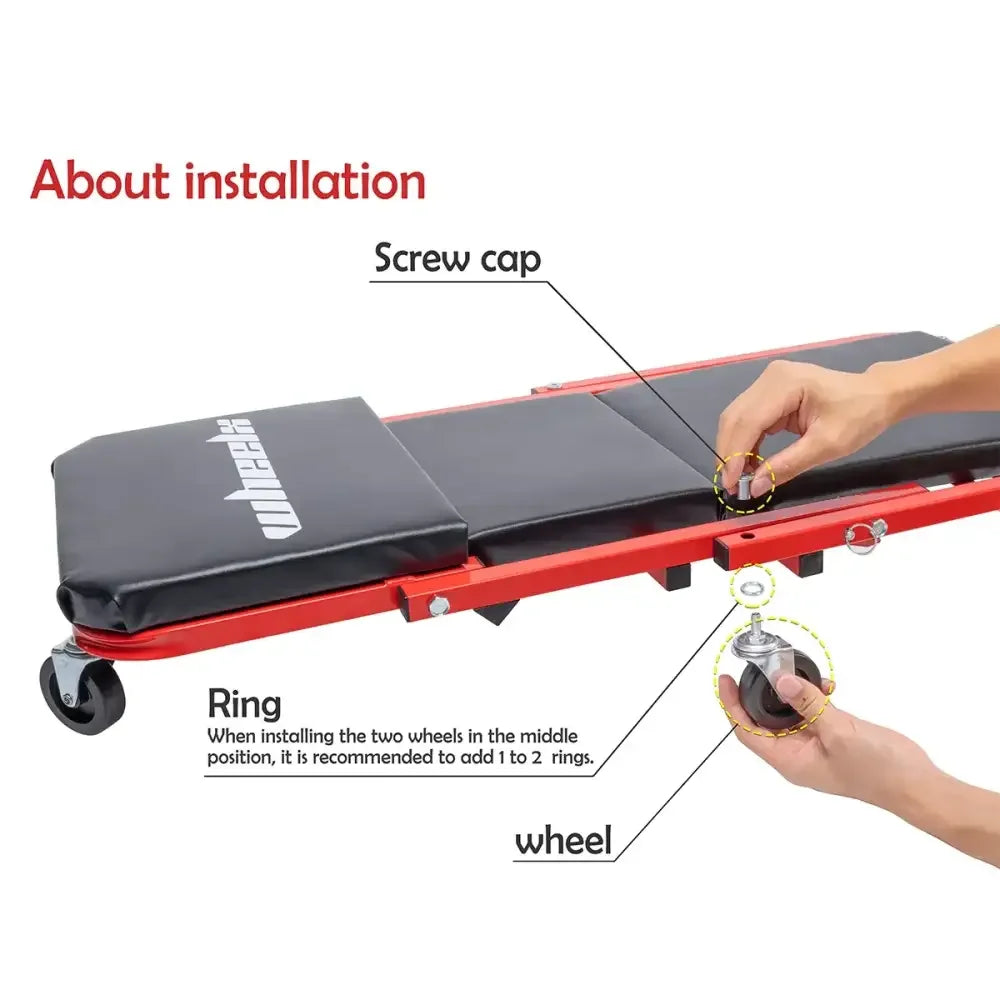 3-in-1 Rolling Mechanic Creeper Z Seat, Foldable Garage Chair with 340 lbs Capacity & Smooth Casters - Ninjanew