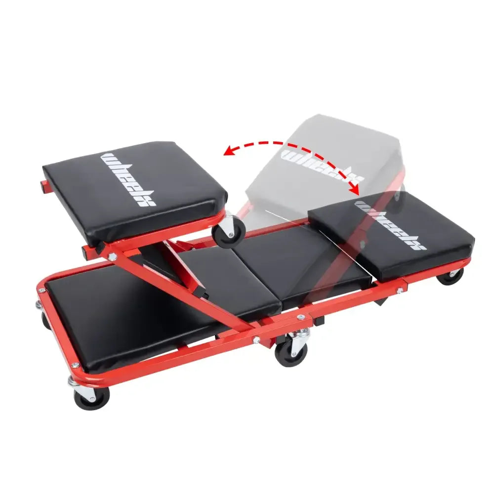 3-in-1 Rolling Mechanic Creeper Z Seat, Foldable Garage Chair with 340 lbs Capacity & Smooth Casters - Ninjanew