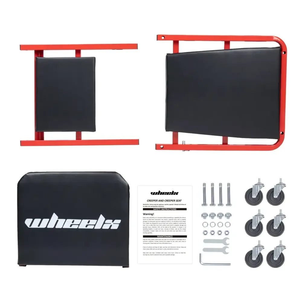 3-in-1 Rolling Mechanic Creeper Z Seat, Foldable Garage Chair with 340 lbs Capacity & Smooth Casters - Ninjanew