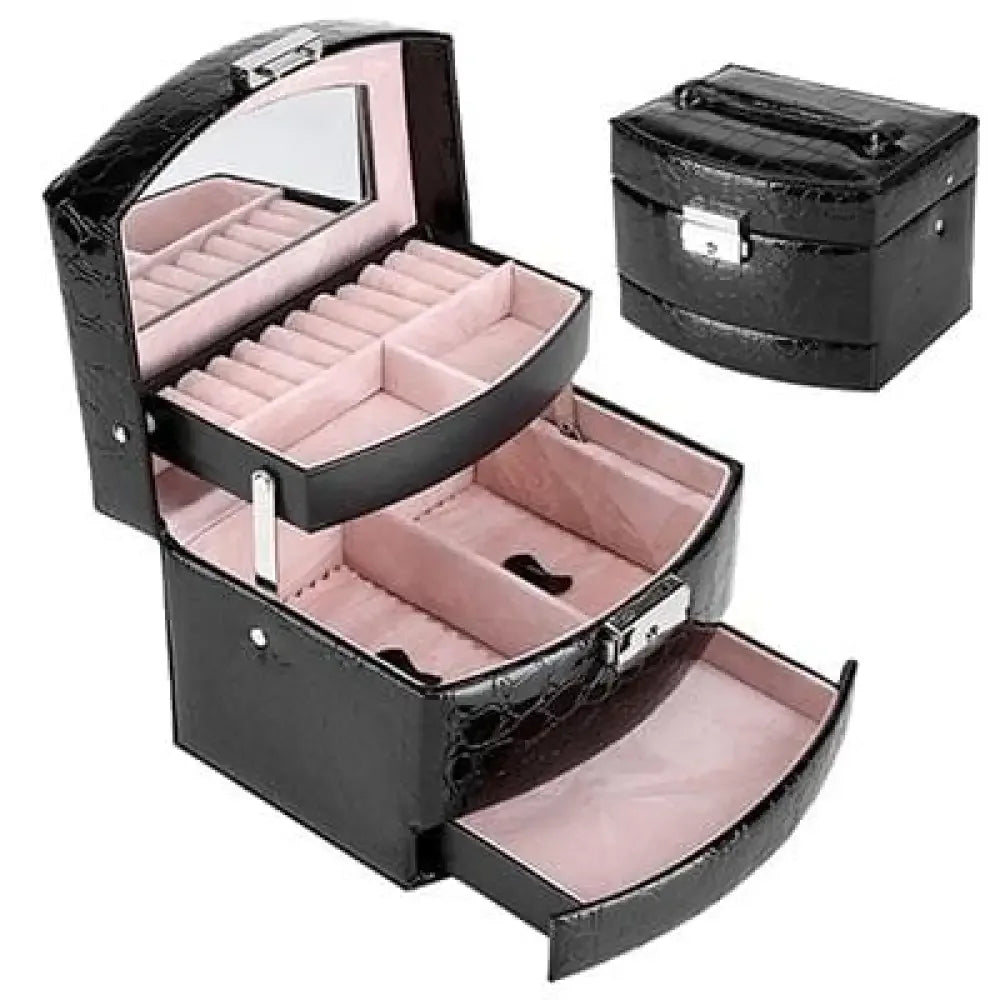 3-Layer Leather Jewelry Box Organizer - Ninjanew