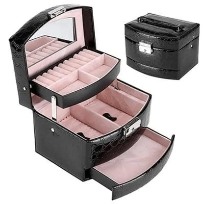 3-Layer Leather Jewelry Box Organizer - Ninjanew