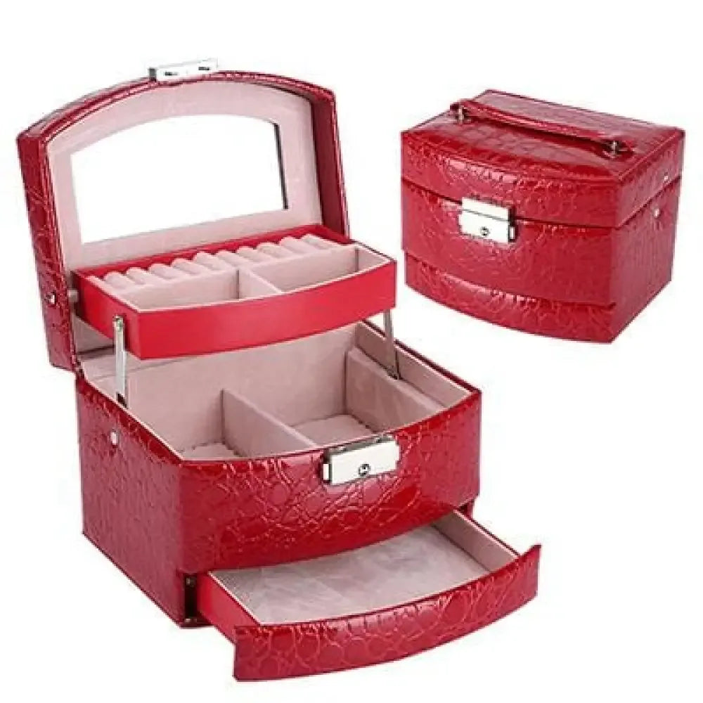 3-Layer Leather Jewelry Box Organizer - Ninjanew