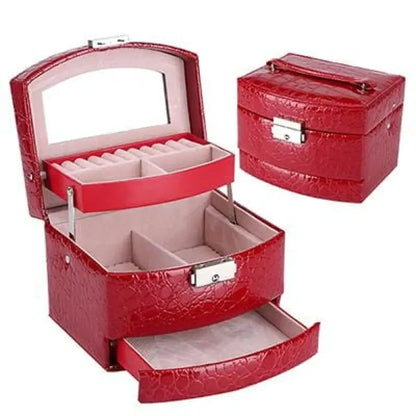 3-Layer Leather Jewelry Box Organizer - Ninjanew