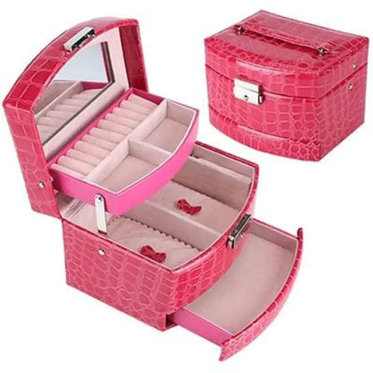 3-Layer Leather Jewelry Box Organizer - Ninjanew