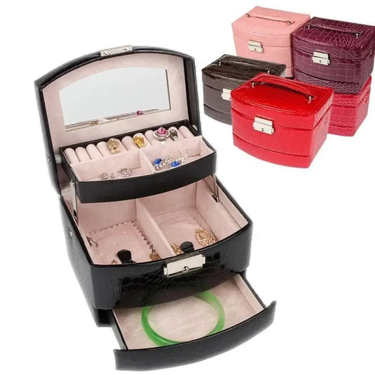 3-Layer Leather Jewelry Box Organizer - Ninjanew