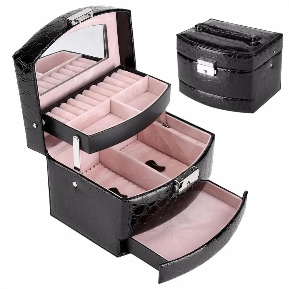 3-Layer Leather Jewelry Box Organizer - Ninjanew