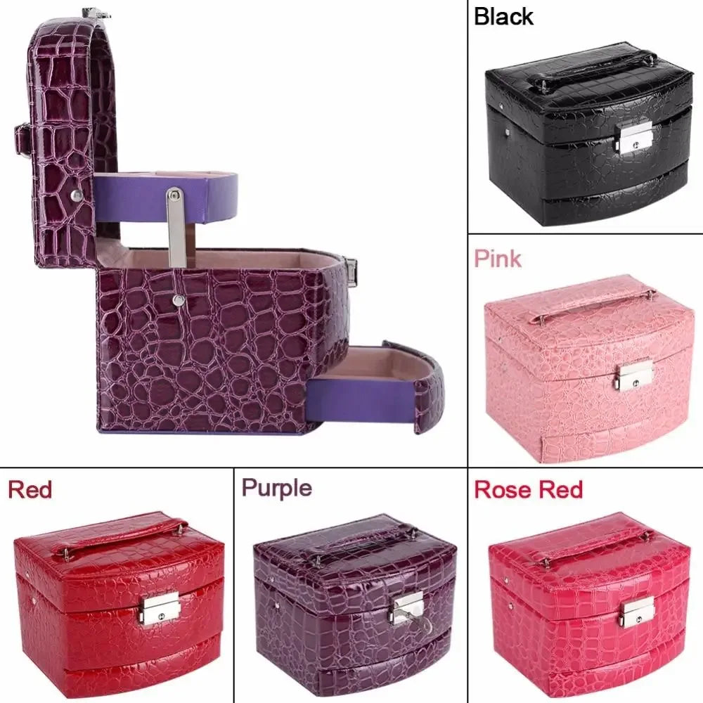 3-Layer Leather Jewelry Box Organizer - Ninjanew