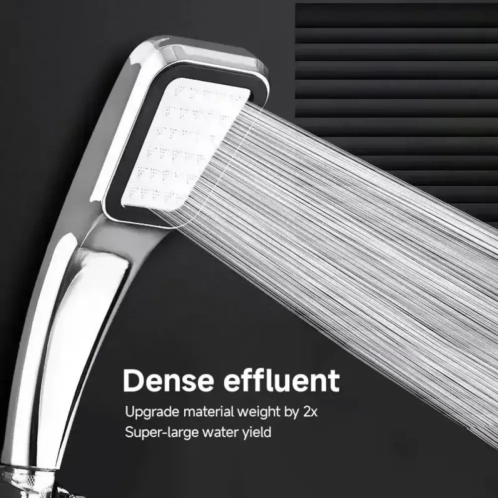 300-Hole Pressurized Showerhead | Square Handheld Water Saving Rainfall Nozzle for Low Water Pressure - Ninjanew