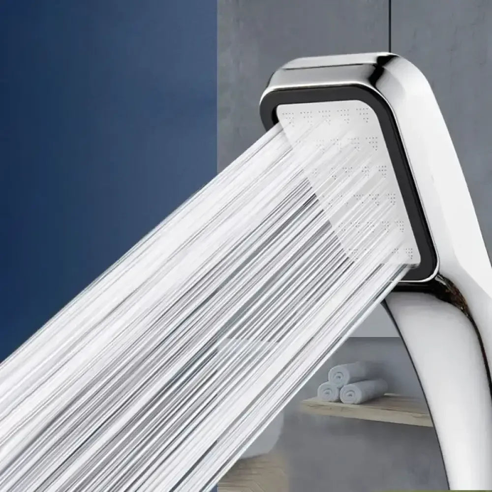 300-Hole Pressurized Showerhead | Square Handheld Water Saving Rainfall Nozzle for Low Water Pressure - Ninjanew