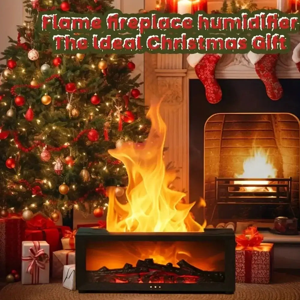 300ml Flame Aroma Diffuser 7-Color LED Humidifier & Essential Oil Set