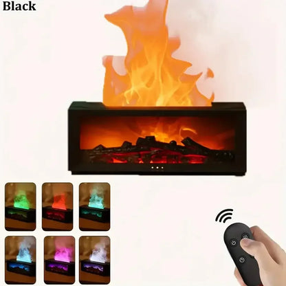 300ml Flame Aroma Diffuser 7-Color LED Humidifier & Essential Oil Set - Ninjanew