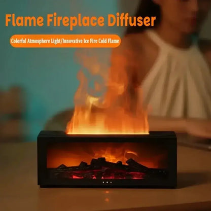 300ml Flame Aroma Diffuser 7-Color LED Humidifier & Essential Oil Set - Ninjanew