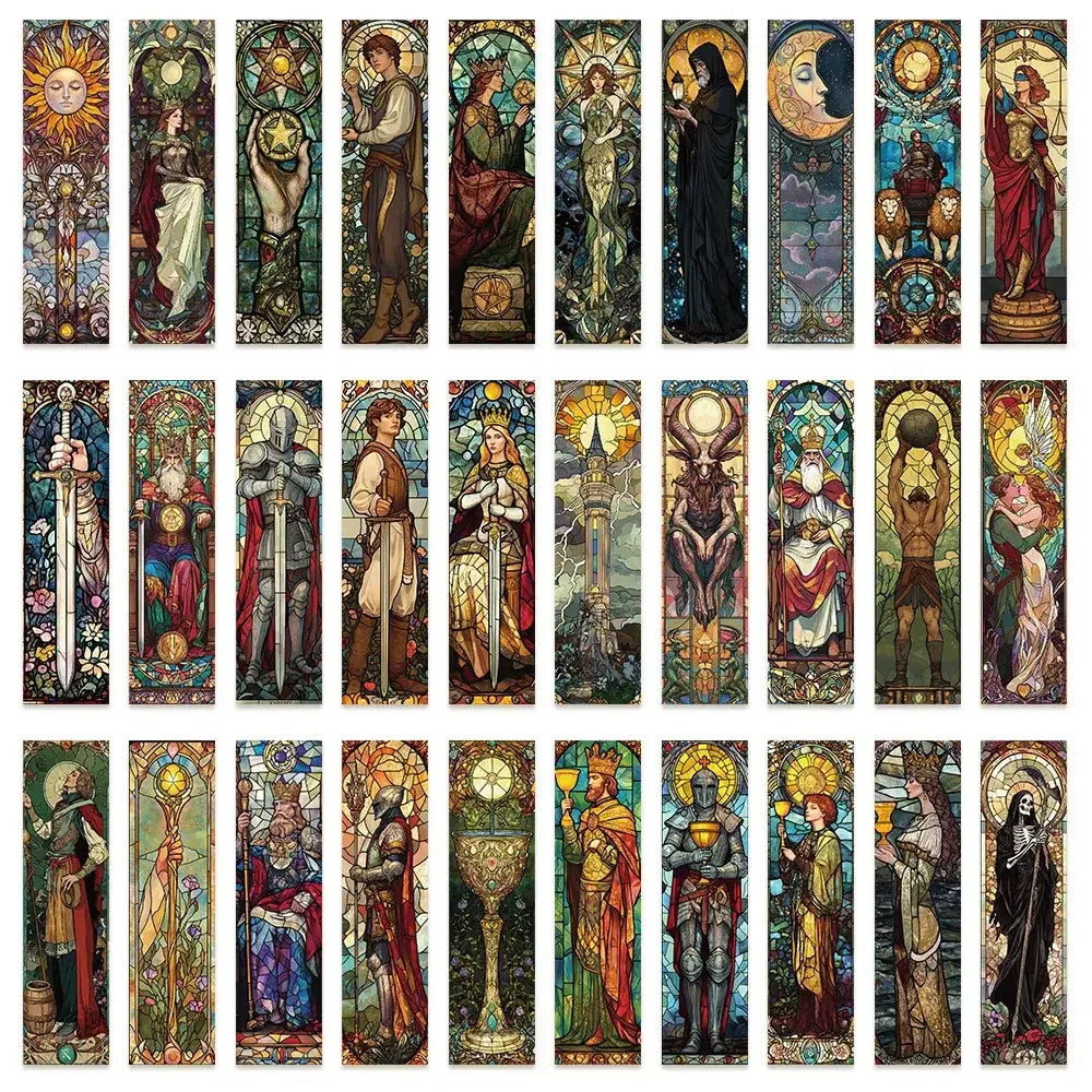 30Pcs Stained Glass Tarot Bookmarks - Ninjanew