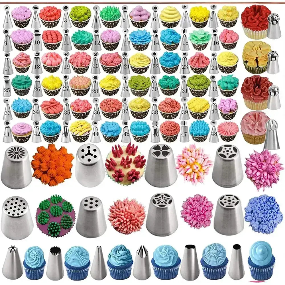 359-piece cake decorating set with 60 stainless steel piping tips