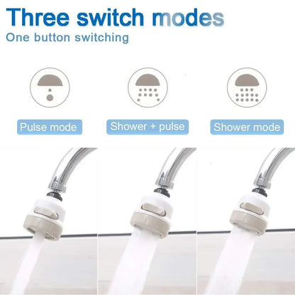 360 Rotating Faucet Extender Flexible Faucet Sprayer Head - 
