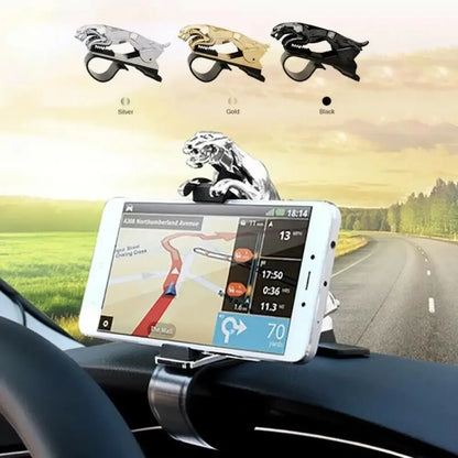 360° Rotating Leopard Car Phone Holder - Gold