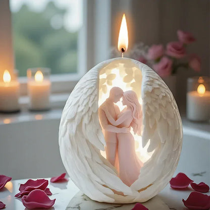 3D Angel Couple Candle Mold Romantic Silicone DIY Aromatherapy Craft Tool - 