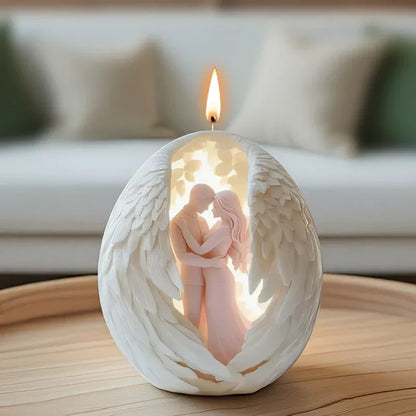3D Angel Couple Candle Mold Romantic Silicone DIY Aromatherapy Craft Tool - 