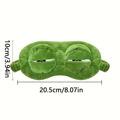 3D Frog Sleep Mask Soft Plush Cartoon Eyeshade for Travel & Office - 