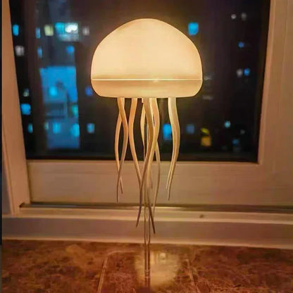 3D Movable Jellyfish Smart Lamp Voice Control RGB Anime Night Light - Transparent Base