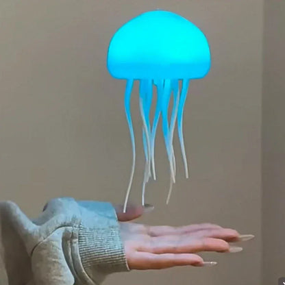 3D Movable Jellyfish Smart Lamp Voice Control RGB Anime Night Light - Transparent Base