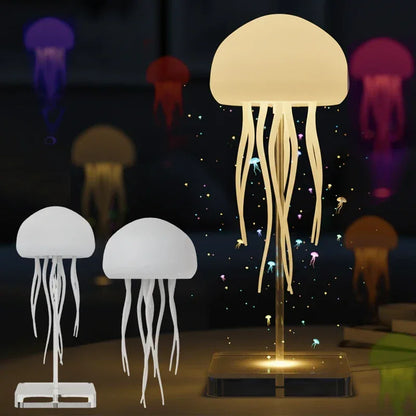 3D Movable Jellyfish Smart Lamp Voice Control RGB Anime Night Light - Transparent Base