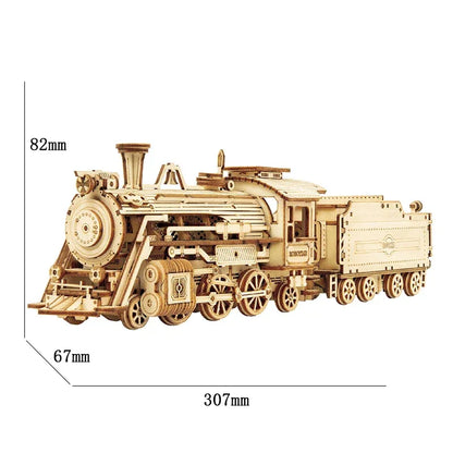 3D Wooden Vehicle Puzzle Kits Prime Steam Express & Grand Prix Car Models - Prime Steam Express