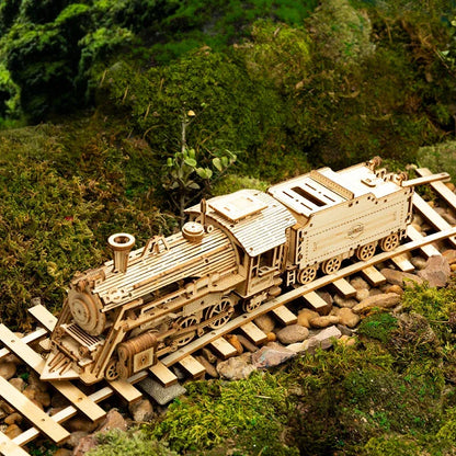 3D Wooden Vehicle Puzzle Kits Prime Steam Express & Grand Prix Car Models - Prime Steam Express