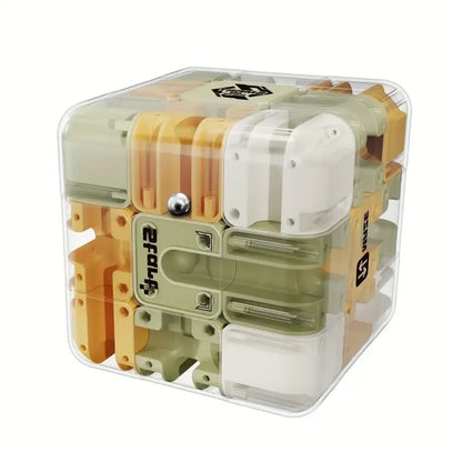 3D Maze Magic Cube Six-sided Transparent Rolling Puzzle - 
