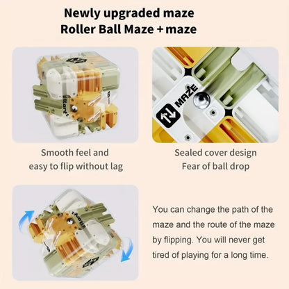 3D Maze Magic Cube Six-sided Transparent Rolling Puzzle - 